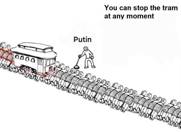 Elon Musk Tweet Ukraine Putin Trump trolley tram problem