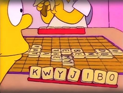 Simpsons Scrabble KWYJIBO