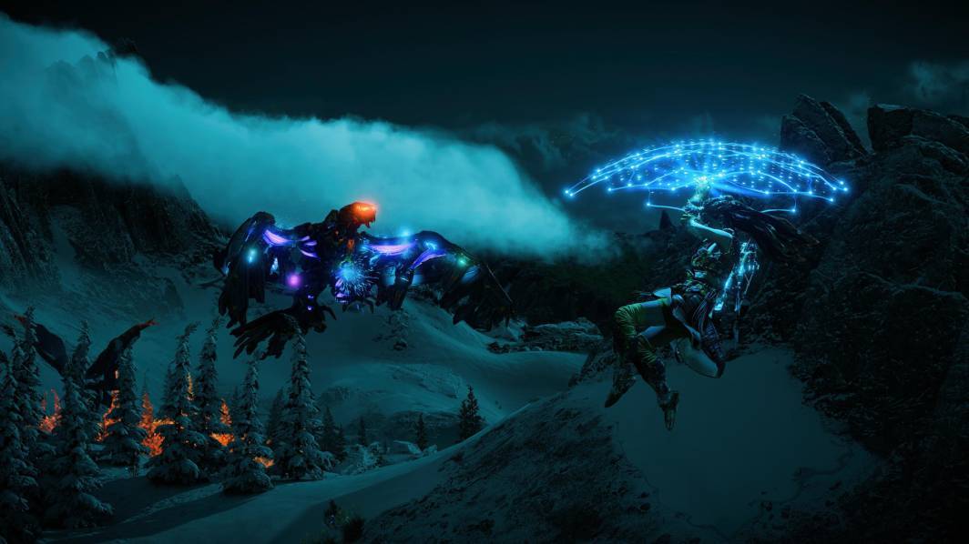 Horizon Forbidden West stormbird night glide