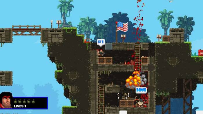 Broforce helicopter extract explosion