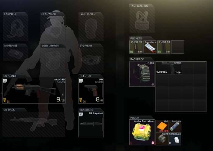 Escape from Tarkov inventory