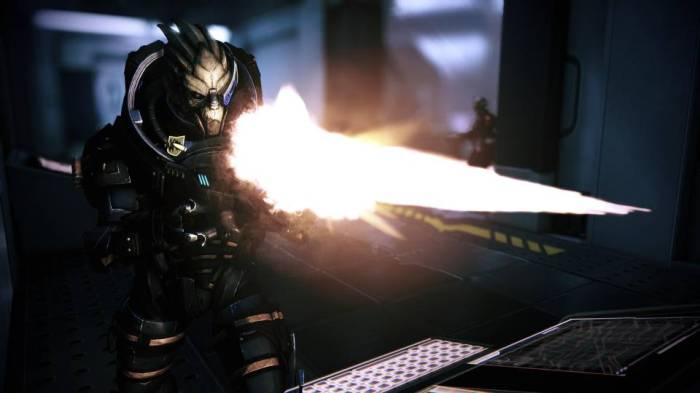 Mass Effect 3 Legendary Shepard cerberus headshot gore fire